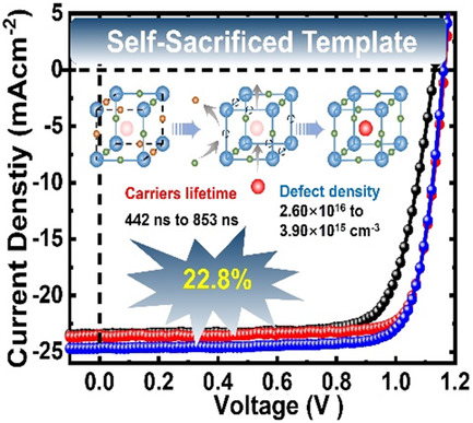 Phase Transition Modulation and Defect Suppression in Perovskite Solar Cells Enabled by a Self-Sacrificed Template